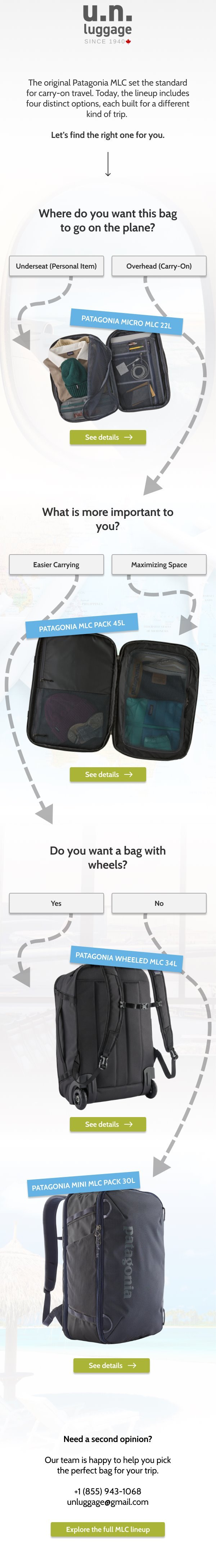 Carry-on buyer's guide email